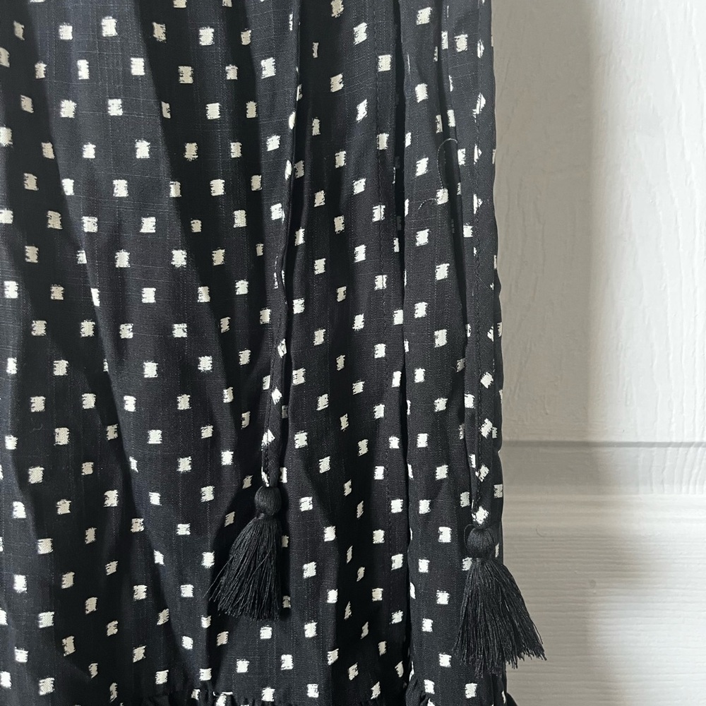 Knox Rose Black and White Patterned Midi wrap Dress - Picture 2 of 4